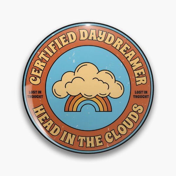 Item preview, Certified Daydreamer Head In The Clouds Vintage Badge designed and sold by DuckOddity.