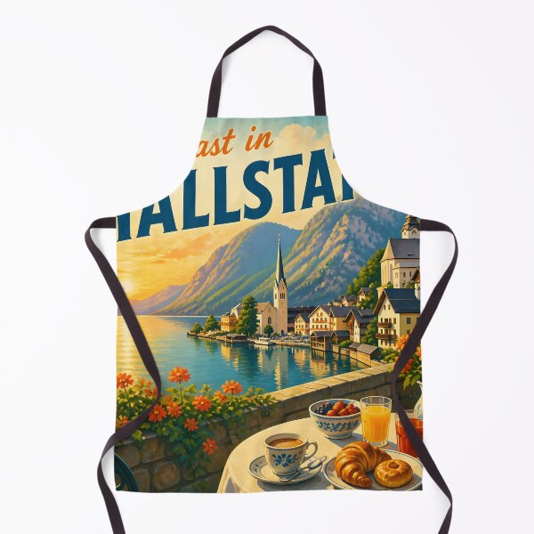 Item preview, Hallstatt, Austria: Vintage-Style Painterly Travel Poster designed and sold by LSVart.