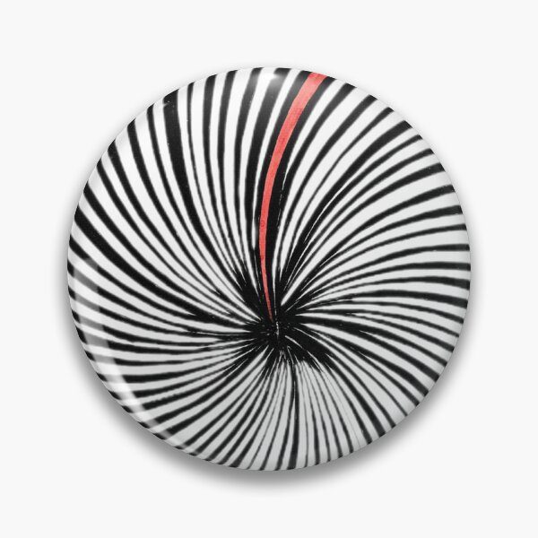 Item preview, Black and White Op Art Spiral with Red Accent designed and sold by O & A.