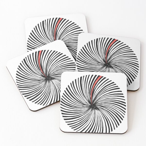 Item preview, Black and White Op Art Spiral with Red Accent designed and sold by O & A.