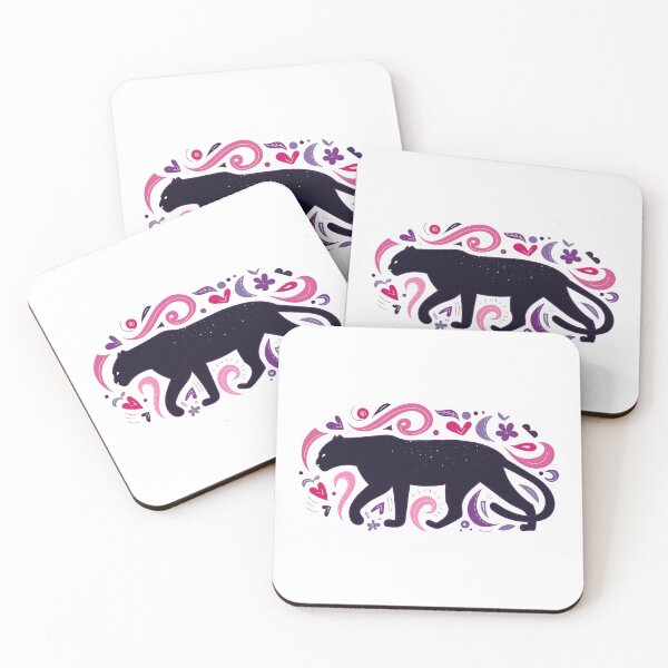 Item preview, Floral Panther in Pink and Purple — Boho Art designed and sold by RAHAPanthers.