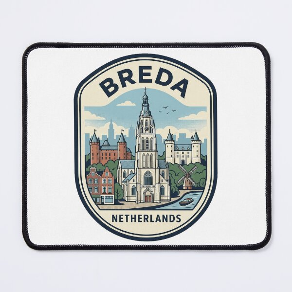 Item preview, Vintage Breda Netherlands City Skyline Travel Badge designed and sold by k3rstman1.