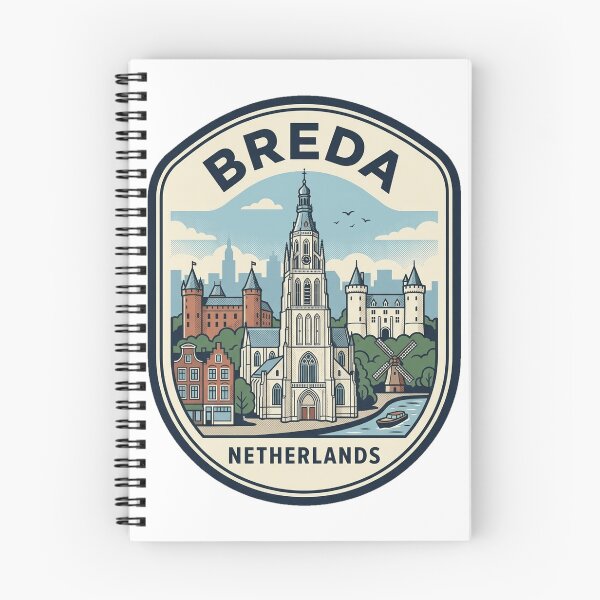 Item preview, Vintage Breda Netherlands City Skyline Travel Badge designed and sold by k3rstman1.