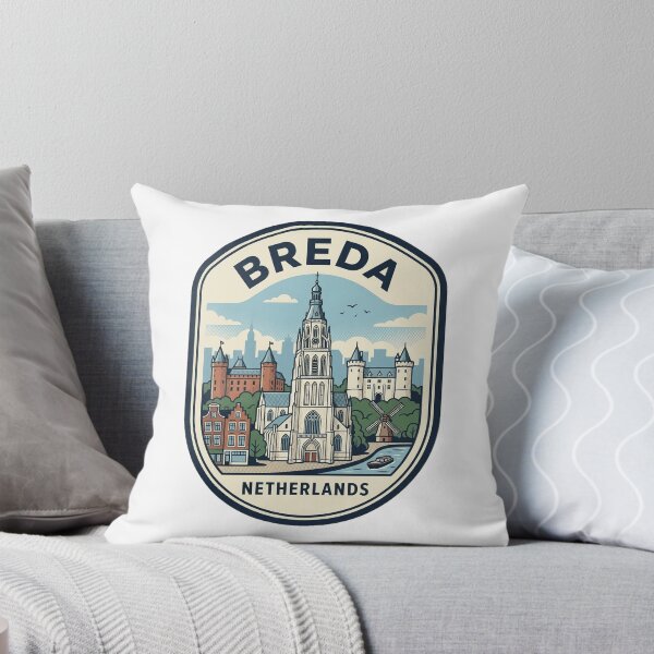 Item preview, Vintage Breda Netherlands City Skyline Travel Badge designed and sold by k3rstman1.