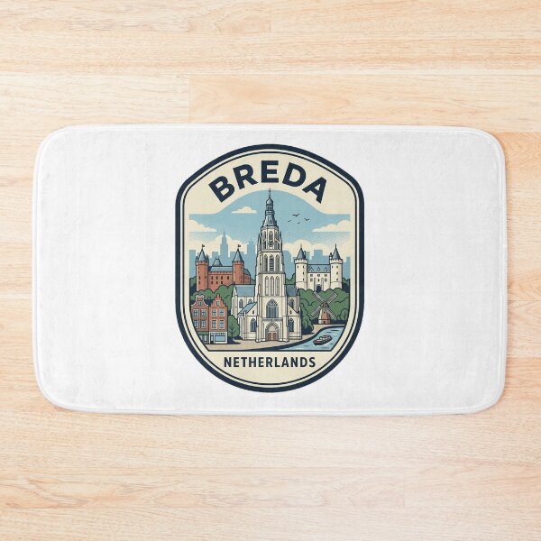 Item preview, Vintage Breda Netherlands City Skyline Travel Badge designed and sold by k3rstman1.