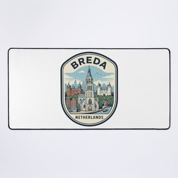 Item preview, Vintage Breda Netherlands City Skyline Travel Badge designed and sold by k3rstman1.