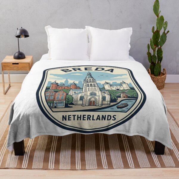 Item preview, Vintage Breda Netherlands City Skyline Travel Badge designed and sold by k3rstman1.
