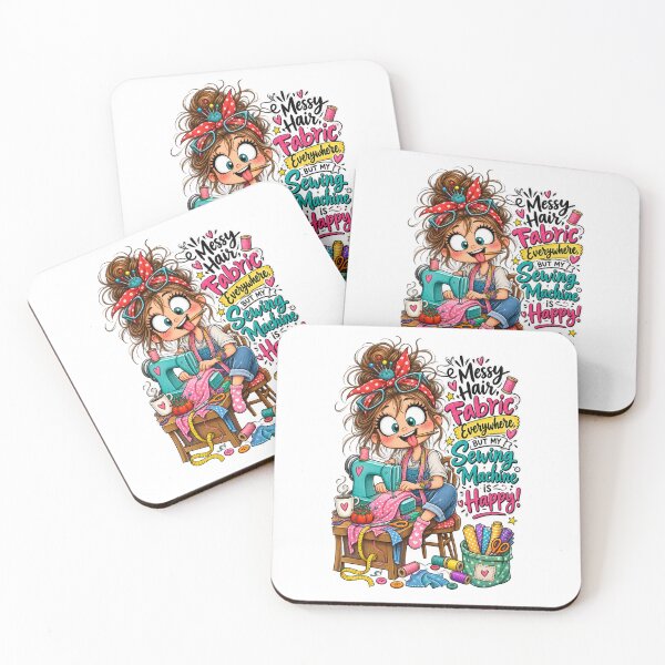 Item preview, Messy Hair, Fabric Everywhere, But My Sewing Machine Is Happy – Funny Sewing Quote designed and sold by EverStitchStudio ★★★★★.