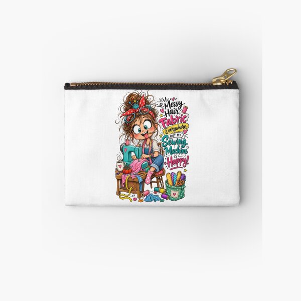 Item preview, Messy Hair, Fabric Everywhere, But My Sewing Machine Is Happy – Funny Sewing Quote designed and sold by EverStitchStudio ★★★★★.