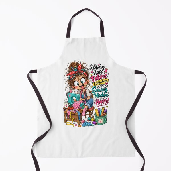 Item preview, Messy Hair, Fabric Everywhere, But My Sewing Machine Is Happy – Funny Sewing Quote designed and sold by EverStitchStudio ★★★★★.