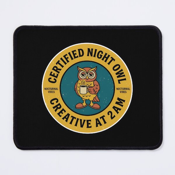 Item preview, Certified Night Owl Creative At 2AM Vintage Badge designed and sold by DuckOddity.