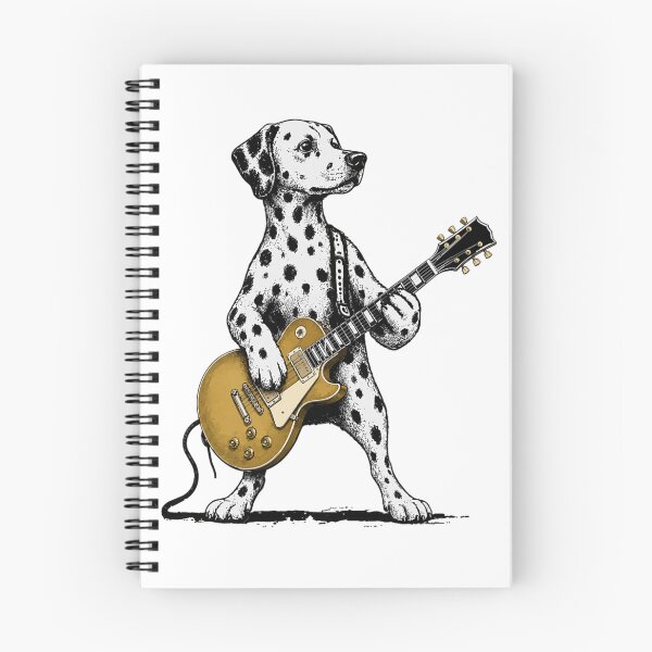 Item preview, Cute Dalmatian Dog Playing Gold Electric Guitar Vintage Rock Star Musician designed and sold by LizzyKeiko.
