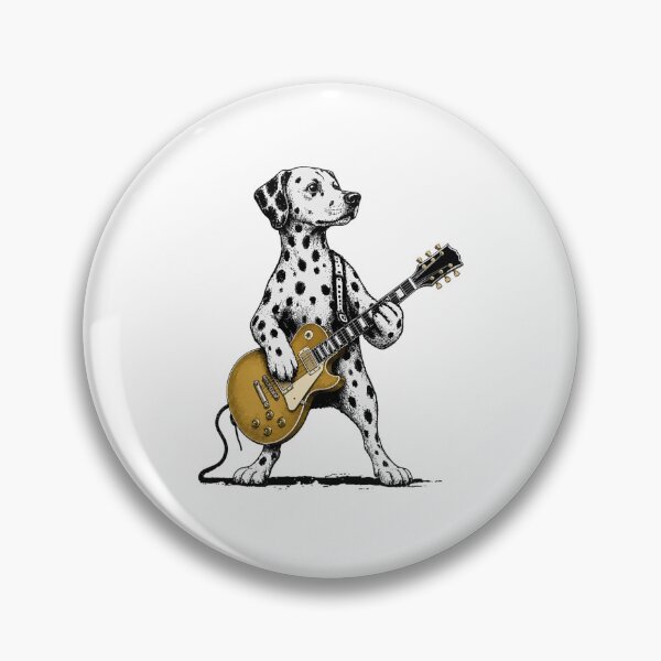 Item preview, Cute Dalmatian Dog Playing Gold Electric Guitar Vintage Rock Star Musician designed and sold by LizzyKeiko.
