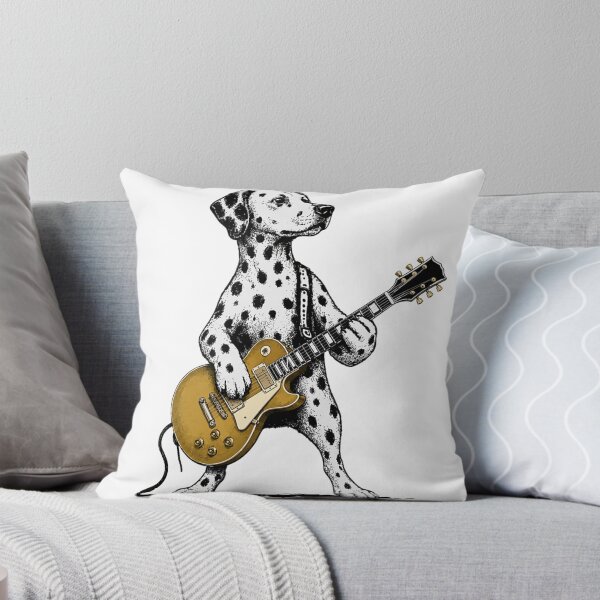 Item preview, Cute Dalmatian Dog Playing Gold Electric Guitar Vintage Rock Star Musician designed and sold by LizzyKeiko.