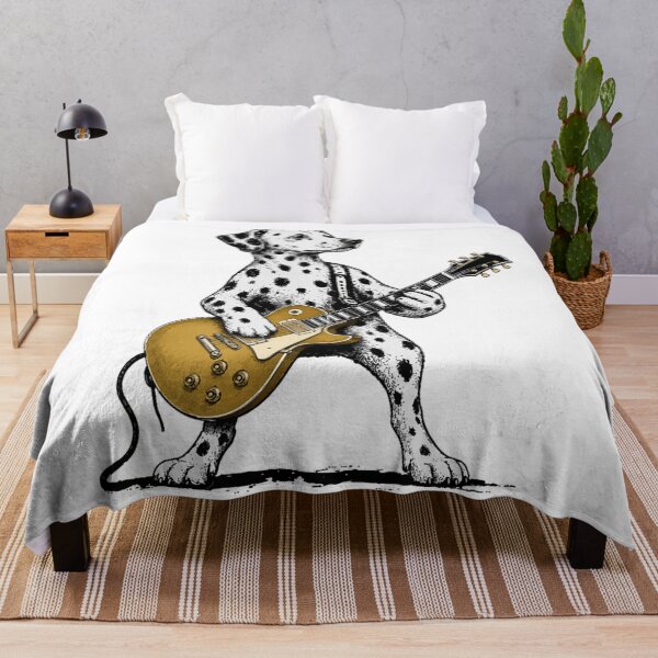 Item preview, Cute Dalmatian Dog Playing Gold Electric Guitar Vintage Rock Star Musician designed and sold by LizzyKeiko.
