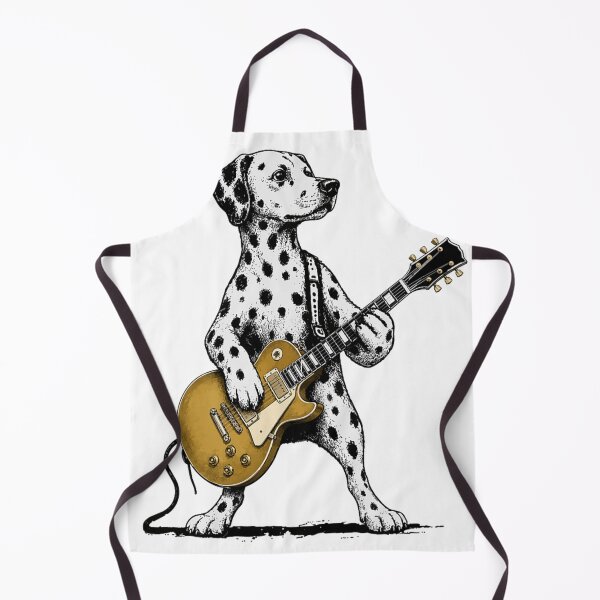 Item preview, Cute Dalmatian Dog Playing Gold Electric Guitar Vintage Rock Star Musician designed and sold by LizzyKeiko.