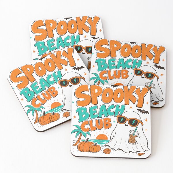 Item preview, Spooky Beach Club Halloween Ghost Iced Coffee Tropical Beach Lover Design designed and sold by ASMR10.