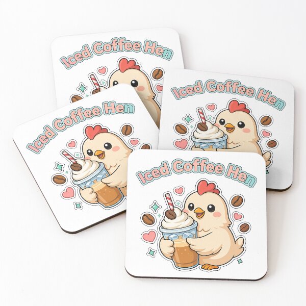 Item preview, Iced Coffee Hen Funny Coffee lover kawai Hen designed and sold by J-Style-Design.