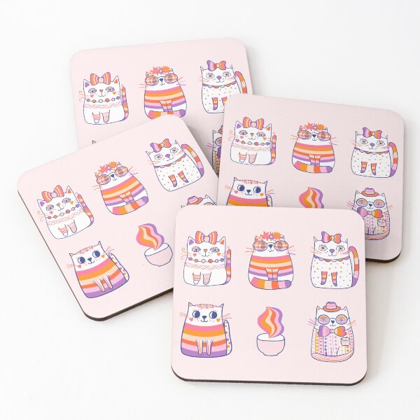 Item preview, Cute doodle hand drawn cats colorful kawaii animal designed and sold by Pravokrugulnik.