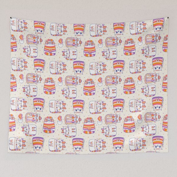 Item preview, Cute doodle hand drawn cats colorful kawaii animal designed and sold by Pravokrugulnik.