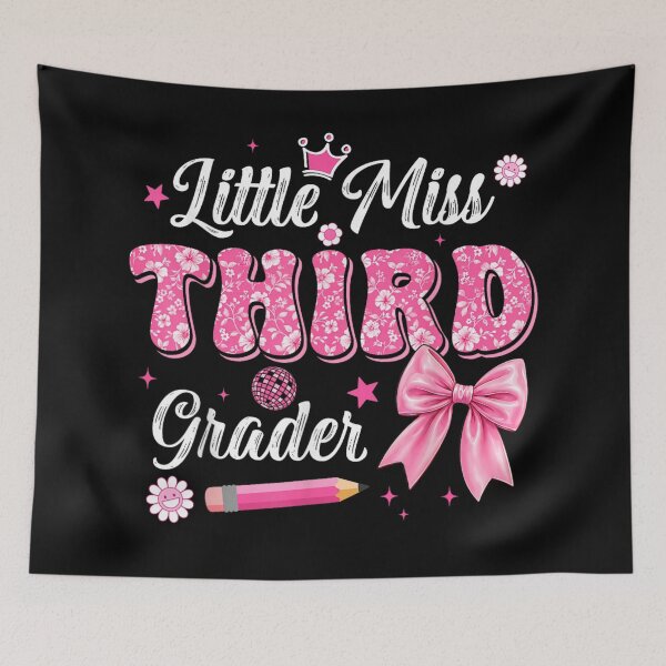 Item preview, Cute Little Miss Third Grader Pink Bow Floral Back To School designed and sold by Taniyah Gomes.
