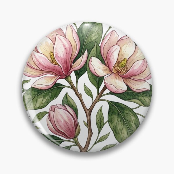 Item preview, Elegant Watercolor Pink Magnolia Floral Tile designed and sold by 0Zetgest.