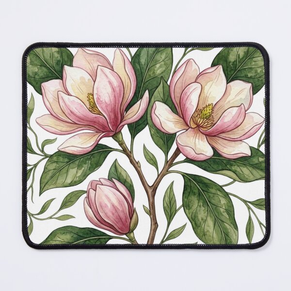Item preview, Elegant Watercolor Pink Magnolia Floral Tile designed and sold by 0Zetgest.