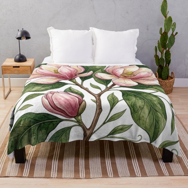 Item preview, Elegant Watercolor Pink Magnolia Floral Tile designed and sold by 0Zetgest.