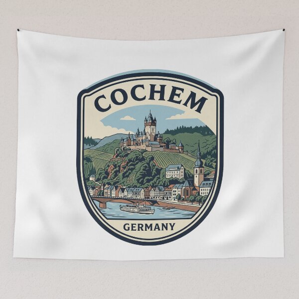 Item preview, Cochem Germany Reichsburg Castle Vintage Travel Emblem designed and sold by k3rstman1.