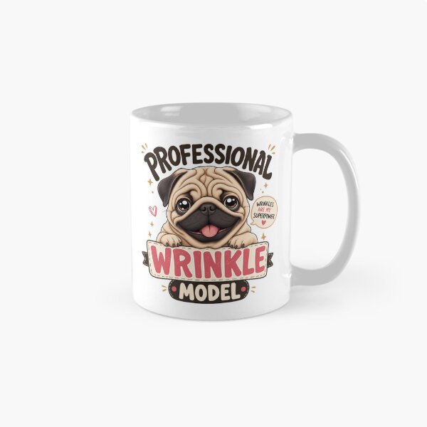 Item preview, Professional Wrinkle Model Pug Dog Dad Funny Kawaii T-Shirt designed and sold by Ashley critters.