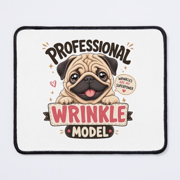 Item preview, Professional Wrinkle Model Pug Dog Dad Funny Kawaii T-Shirt designed and sold by Ashley critters.