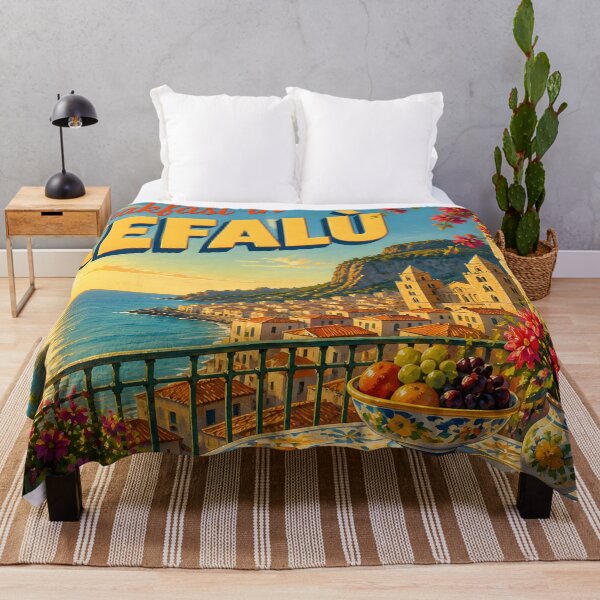 Item preview, Cefalu, Sicily: Scenic-Style Travel Poster designed and sold by LSVart.