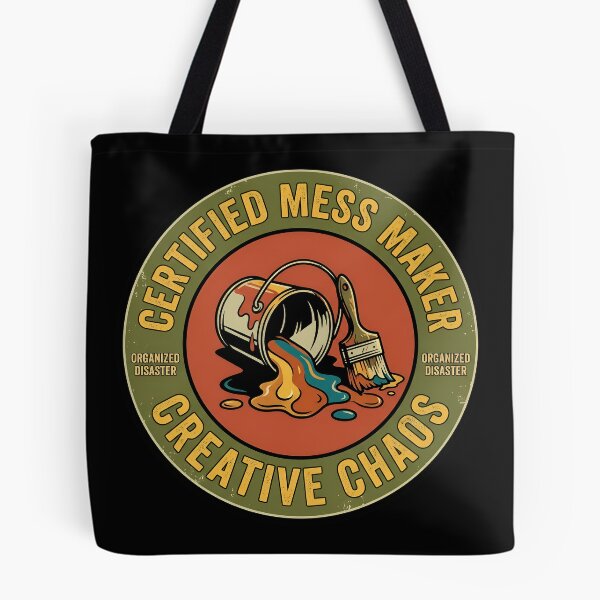 Item preview, Certified Mess Maker Creative Chaos Vintage Badge designed and sold by DuckOddity.