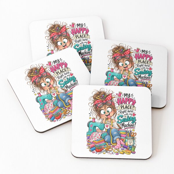 Item preview, My Happy Place Is Right Here With My Sewing Machine! – Funny Sewing Quote designed and sold by EverStitchStudio ★★★★★.