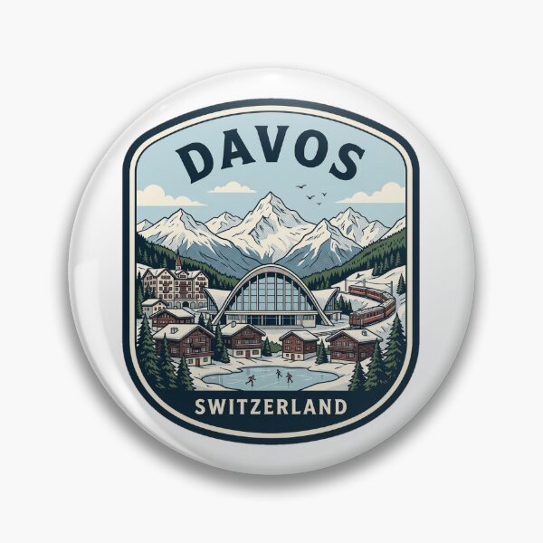 Item preview, Vintage Davos Switzerland Winter Ski Resort Badge designed and sold by k3rstman1.