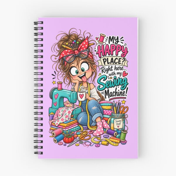 Item preview, My Happy Place Is Right Here With My Sewing Machine! – Funny Sewing Quote designed and sold by EverStitchStudio ★★★★★.