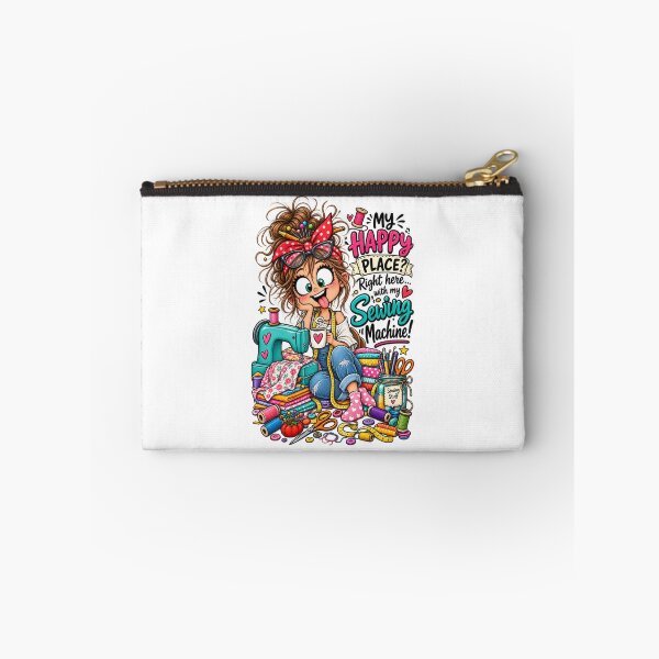 Item preview, My Happy Place Is Right Here With My Sewing Machine! – Funny Sewing Quote designed and sold by EverStitchStudio ★★★★★.
