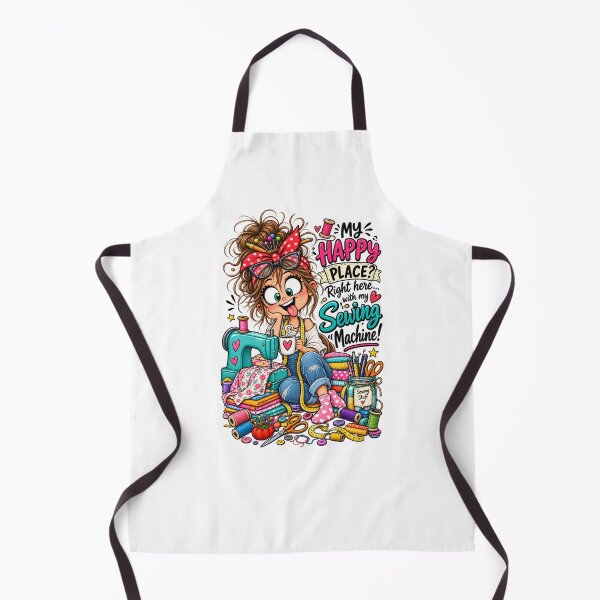 Item preview, My Happy Place Is Right Here With My Sewing Machine! – Funny Sewing Quote designed and sold by EverStitchStudio ★★★★★.