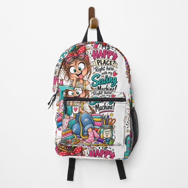 Item preview, My Happy Place Is Right Here With My Sewing Machine! – Funny Sewing Quote designed and sold by EverStitchStudio ★★★★★.
