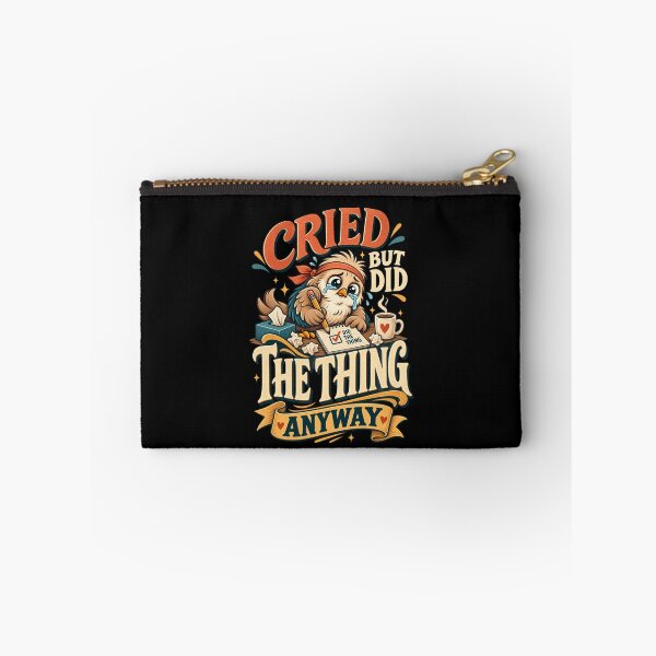 Item preview, Cried But Did the Thing Anyway Funny Bird Motivation Design designed and sold by PunchDrop.
