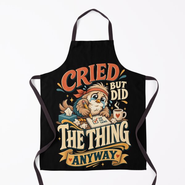 Item preview, Cried But Did the Thing Anyway Funny Bird Motivation Design designed and sold by PunchDrop.
