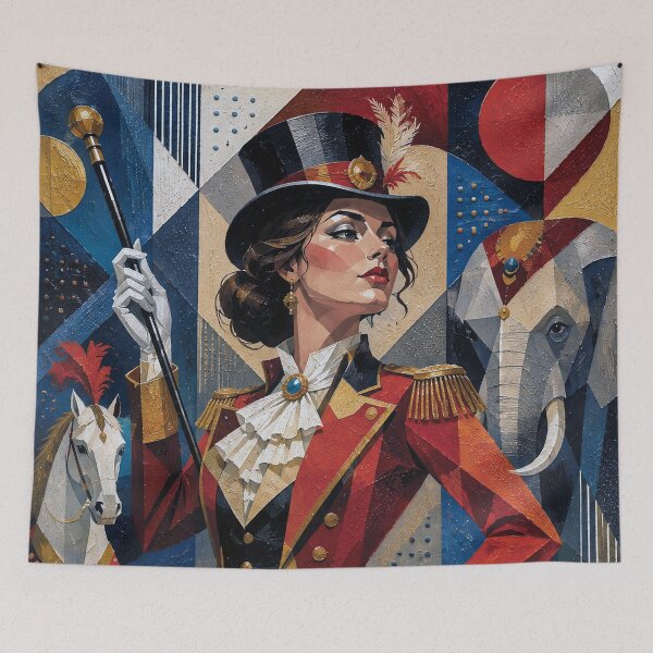Item preview, Queen of the Circus: a cubist painting. designed and sold by GalleryKauffeld.