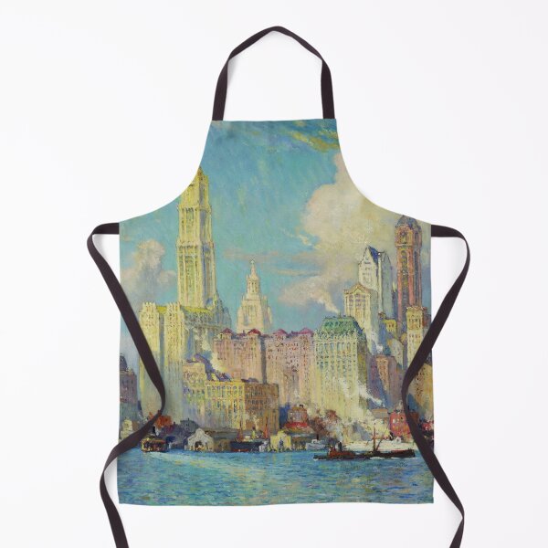 Item preview, Hudson River Manhattan skyline waterfront New York City landscape painting by Colin Campbell Cooper designed and sold by Jéanpaul Ferro.