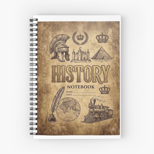 Item preview, Vintage History Illustration - Classic Antique World Map & Monuments Cover designed and sold by MemoMetaverse.
