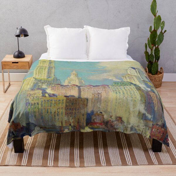 Item preview, Hudson River Manhattan skyline waterfront New York City landscape painting by Colin Campbell Cooper designed and sold by Jéanpaul Ferro.