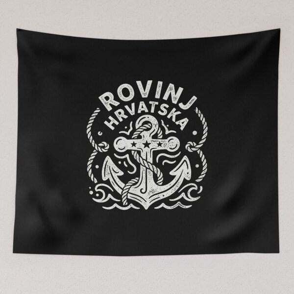 Item preview, Rovinj Hrvatska Nautical Anchor Travel Souvenir Croatia Coastal Sailor Retro Graphic designed and sold by Serene woods.