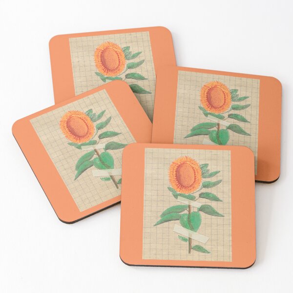 Item preview, Vintage Orange Sunflower Botanical Illustration designed and sold by mockingbirdmuse.