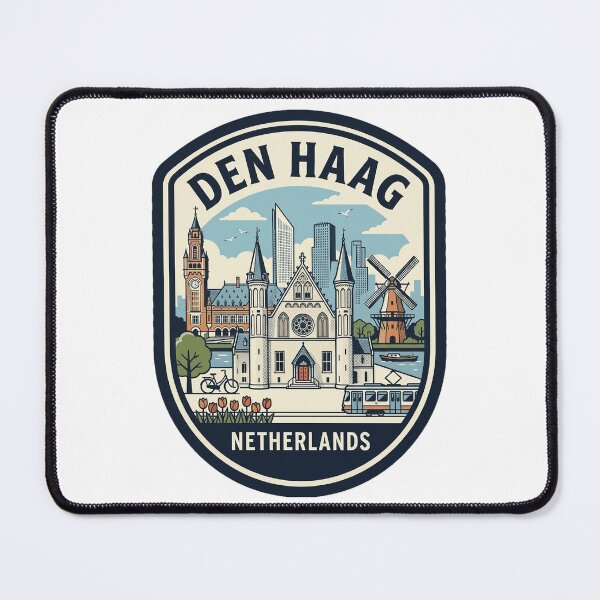 Item preview, Den Haag Netherlands Vintage Travel Badge Skyline designed and sold by k3rstman1.