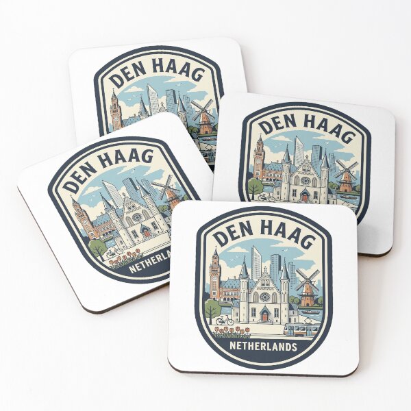 Item preview, Den Haag Netherlands Vintage Travel Badge Skyline designed and sold by k3rstman1.