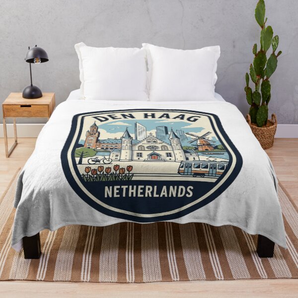 Item preview, Den Haag Netherlands Vintage Travel Badge Skyline designed and sold by k3rstman1.